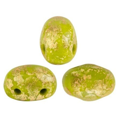 Samos par Puca Beads Opaque Green Splash 53420/94401 | 5x7mm
