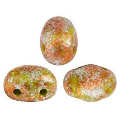 Samos par Puca 5x7mm Opaque Green Tweedy 53420/45703 | Glass Beads