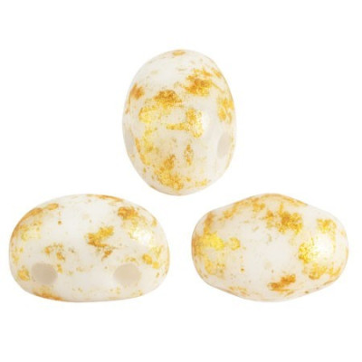 Samos par Puca 5x7mm Opaque White Splash 03000/94401 | Czech Beads