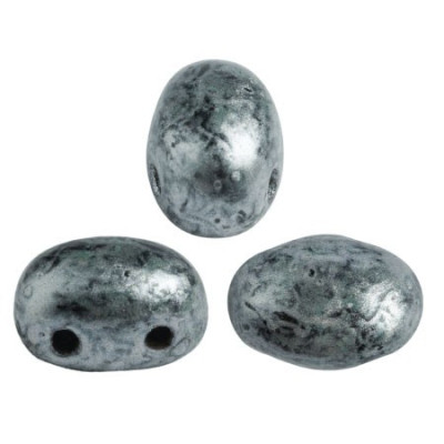 Samos par Puca Beads 5x7mm Metallic Mat Old Silver 23980/65321