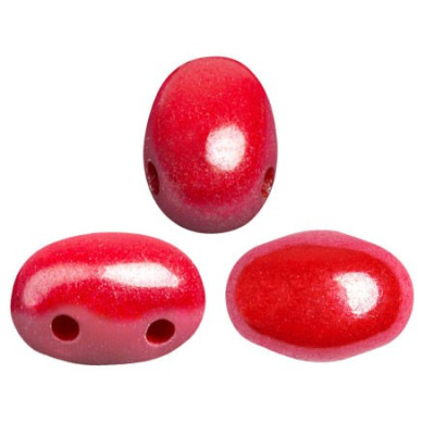 Samos® par Puca® Opaque Coral Red Luster 93200/14400 | Czech Beads