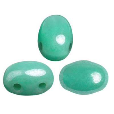 Samos par Puca 5x7mm Opaque Green Turquoise Luster 63130 | Glass Beads