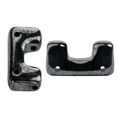 Télos® par Puca® 12x6mm Jet Hematite 23980/14400 | Czech Glass