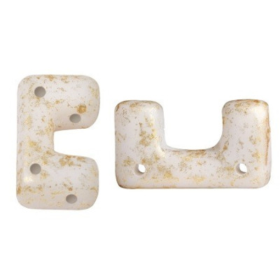 Télos® par Puca® Beads Opaque White Splash 03000/94401 | 6pcs