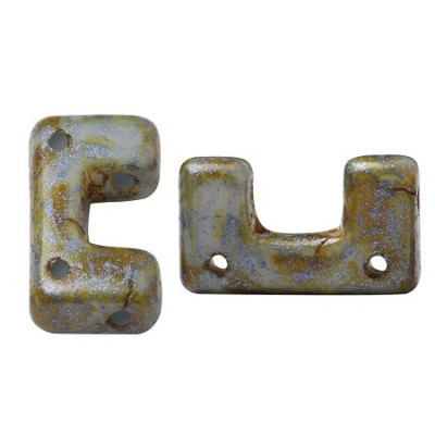 Télos® par Puca® 12x6mm Blue/Green Spotted 02010/65325 | Glass Beads