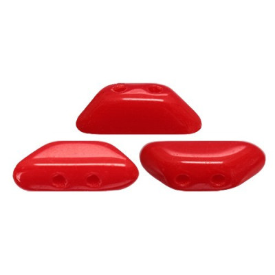 Tinos par Puca 4x10mm Opaque Coral Red 93200 | Czech Glass Beads
