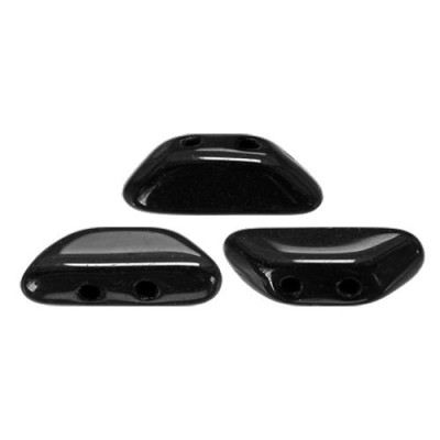 Tinos par Puca 4x10mm Opaque Jet Black 23980 | Czech Glass Beads