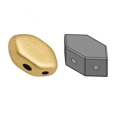 Paros par Puca 2-Hole Beads Light Gold Mat 00030/01710 | Czech Glass