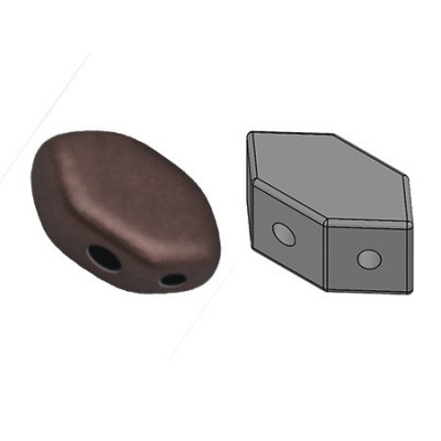 Paros® par Puca® Dark Bronze Mat 23980/84415 | Czech Glass 2-Hole