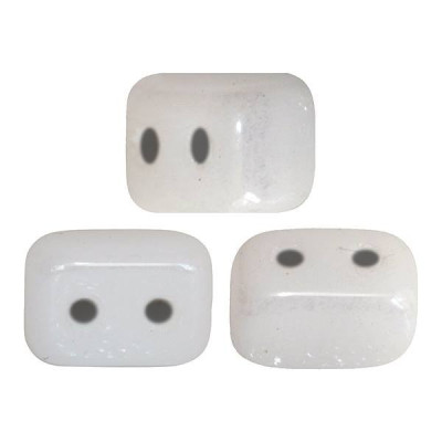 Ios® par Puca® 2-hole Beads Opaque White 03000/14400 | Czech Glass