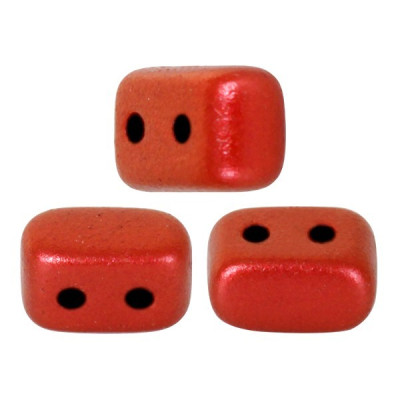 Ios par Puca 2.5x5.5mm Red Metallic Mat 03000/01890 | Glass Beads