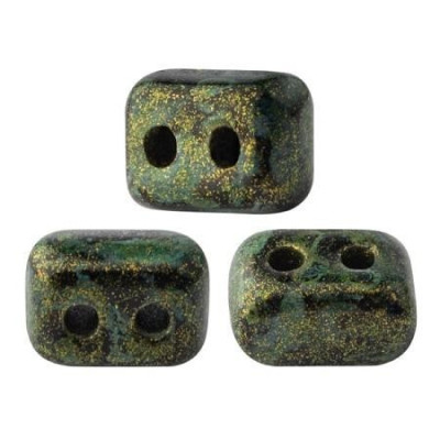 Ios par Puca 23980/65326 Metallic Mat Green Spotted 2.5x5.5mm