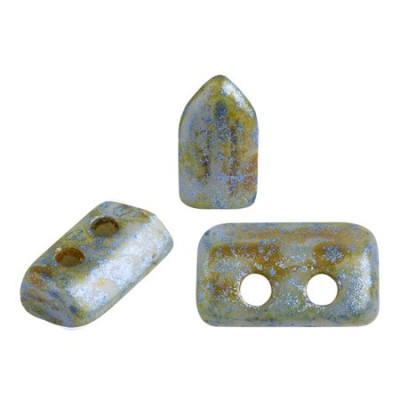 Piros par Puca 5x3mm Opaque Blue/Green Spotted 65325 | Glass Beads