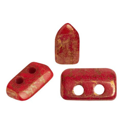Piros par Puca Beads Opaque Coral Red Bronze 93200/15496 | 40pcs
