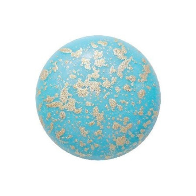 18mm Cabochon par Puca Opaque Aqua Splash 63020-94401 | Czech Glass