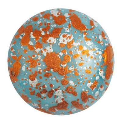 25mm Cabochon par Puca Opaque Aqua Tweedy 63020-45703 | Glass Bead