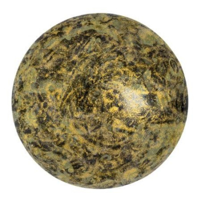 Cabochon par Puca 25mm Metalic Mat Old Gold Spotted 65322