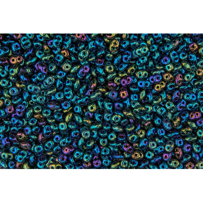 Matubo Superduo Jet Green Iris 23980/21455 | 2-Hole Czech Beads