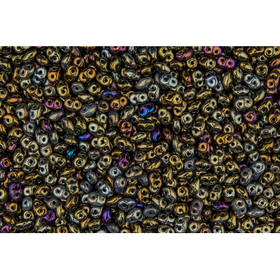 Matubo Superduo 2.5x5mm Jet Brown Iris 23980/21415 | Czech Beads