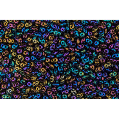 Matubo Superduo Beads Jet White Iris 23980/21405 2.5x5mm