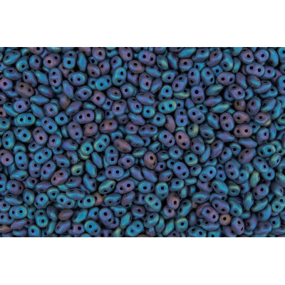 Matubo Superduo 2.5x5mm Matte Jet Blue Iris 23980/21135 | Czech Beads