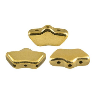 Delos® par Puca® 6x11mm Full Dorado 26440 | 3-Hole Czech Glass