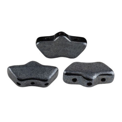 Delos® par Puca® 3-Hole Beads Jet Hematite 23980/14400 | 6x11mm