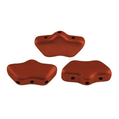 Delos par Puca 3-Hole Beads Red Metallic Mat 01890 | 6x11mm