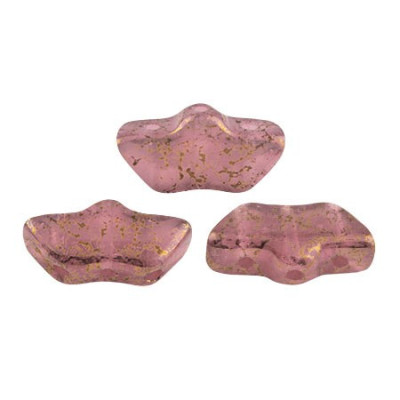 Delos® par Puca® 3-Hole Beads Dark Pink Opal Bronze 71500/15496