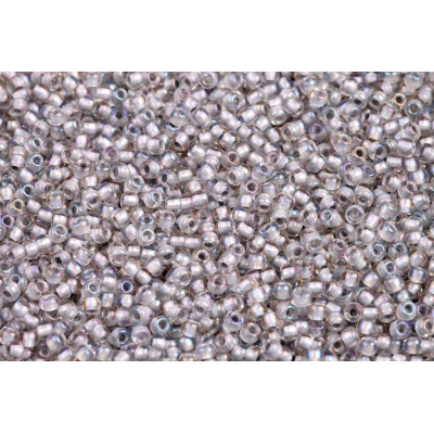 TOHO Round 11/0 Seed Beads Rainbow Crystal Gray Lined 261