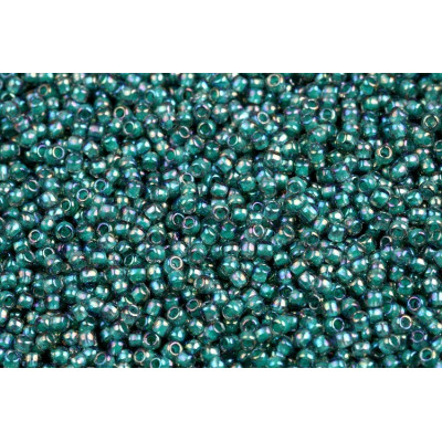 TOHO Round 11/0 Teal Rainbow Lined 1833 | Japanese Seed Beads