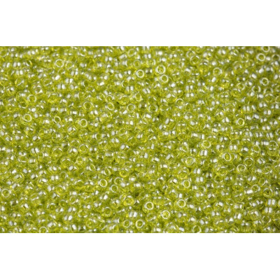 TOHO Round 11/0 Seed Beads Transparent Lustered Lime Green 105