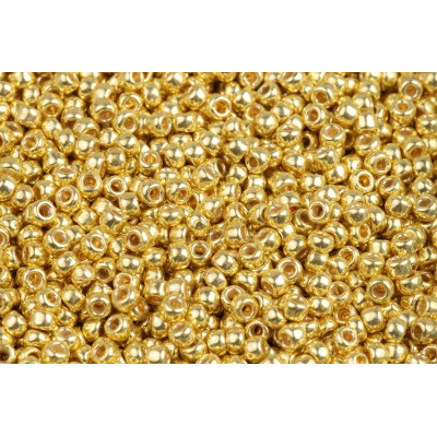 TOHO Round 8/0 Galvanized Yellow Gold PF590 | Japanese Beads