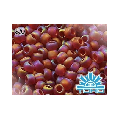 TOHO Round 8/0  N. 181 Trans-Rainbow-Frosted Siam Rub