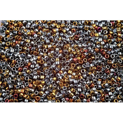 TOHO Treasure 12/0 Galvanized Blue Gold 721 | Japanese Cylinder Beads