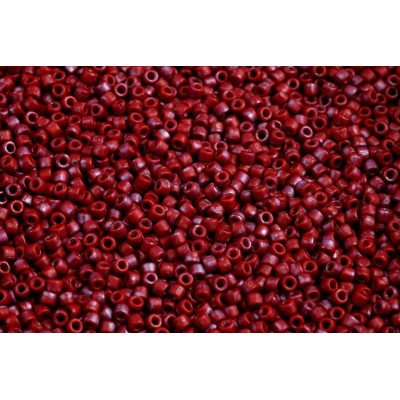 Matubo Seed Beads 10/0 Opaque Coral Red Nebula 85001 | Czech Glass