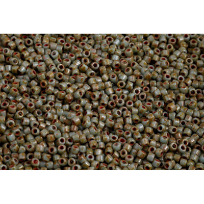 Matubo Seed Beads 10/0 Turquoise Blue Travertin 63030-86805