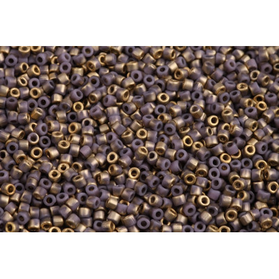 Matubo 10/0 Czech Seed Beads Opaque Violet Fool's Gold 26471