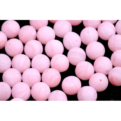 Round Beads 8mm Rose Pink Alabaster 1388 | Czech Glass Beads