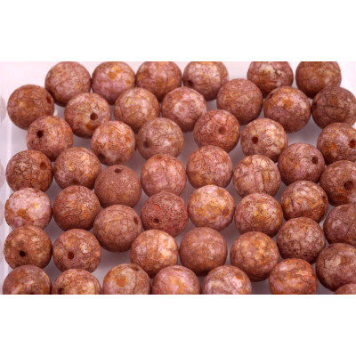 White Bronze Fusion Etched Round Beads 8mm 02010/ETCH | Rutkovsky