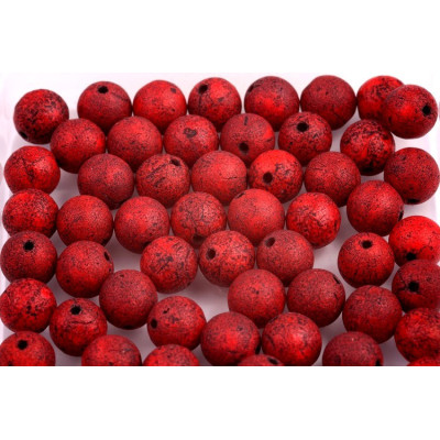 Round Beads 8mm Etched Red 93200/ETCH/48449 | Rutkovsky Glass