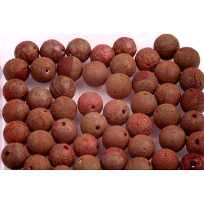 8mm Round Beads Red Travertine Etch 93200/ETCH/86800 | Rutkovsky