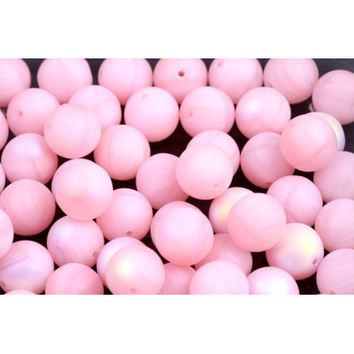 Pink Opal Matte AB Round Beads 8mm | Czech Glass 1511