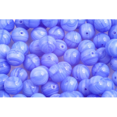 8mm Blue Opal Round Beads 1518 | Handmade Rutkovsky Glass