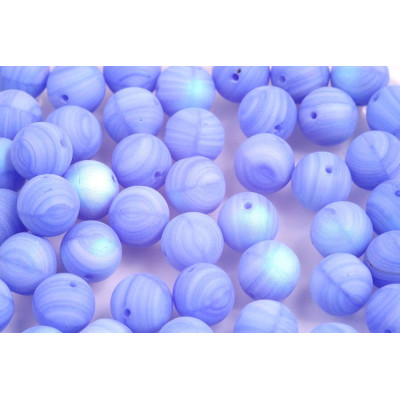 Czech Round Beads 8mm Opal Mat AB | Rutkovsky Glass Beads