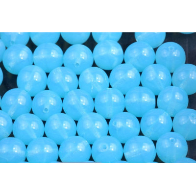 Round Beads 8mm Transparent Silver Lined Light Blue 61000 | Rutkovsky