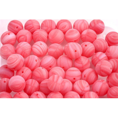 Matte Pink Opal Round Beads 8mm 1525 | Rutkovsky Czech Glass