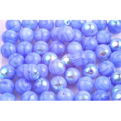 Round Beads 8mm Light Blue Opal AB | Rutkovsky Czech Glass