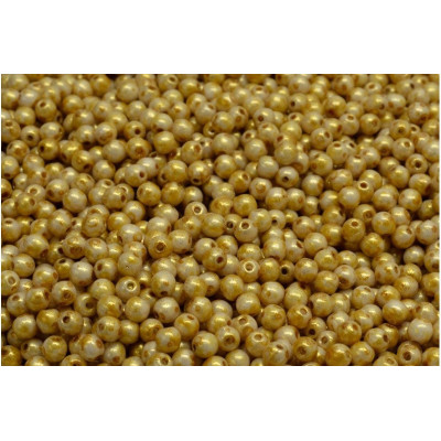 Round Beads 8mm Opaque Beige Spotted 02010/65322 | Rutkovsky