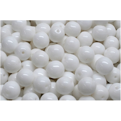 Round Beads White 03000 8mm | Rutkovsky Czech Glass Beads